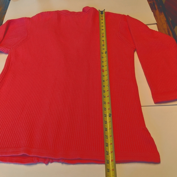 Talbots Woman's Long button cardigan. Coral/Salmon in color. Size L - Picture 7 of 7